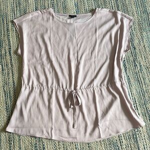NWT Ann Taylor Petite Dusty Pink Tie-Waist Top